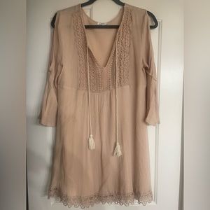 Jodifl Pale Pink Drawstring Dress Size L